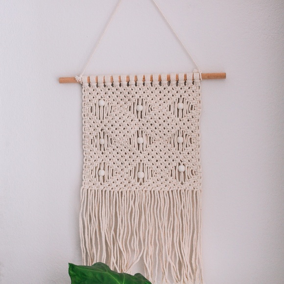 Handmade Woven Macrame Wall Hanging - Picture 6 of 7